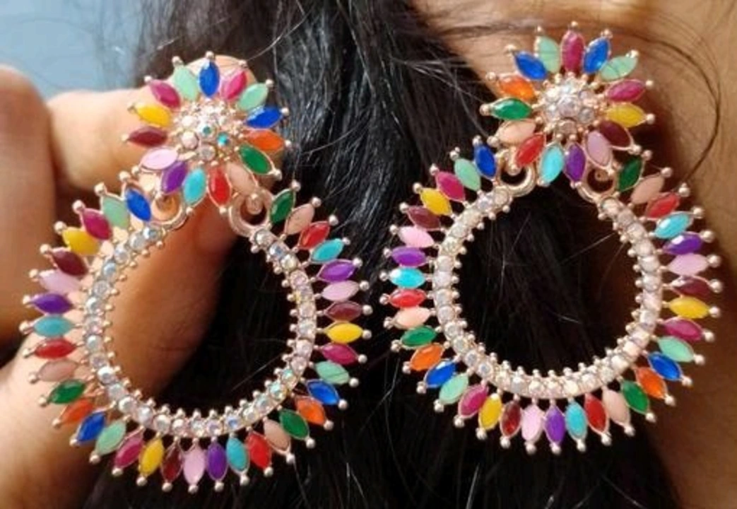 Multi Color American Diamond Earrings  uploaded by business on 8/23/2023