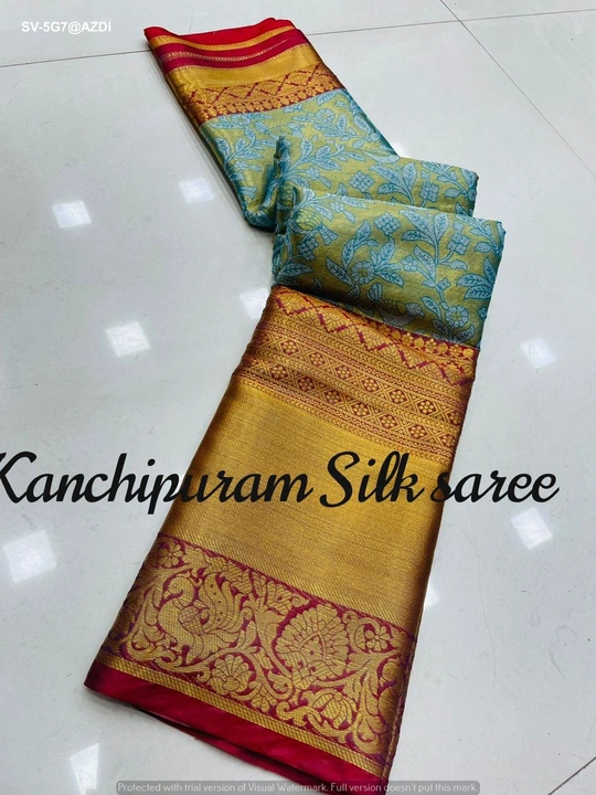 Kanjivaram silk zari weaving with peacock design  uploaded by business on 8/23/2023