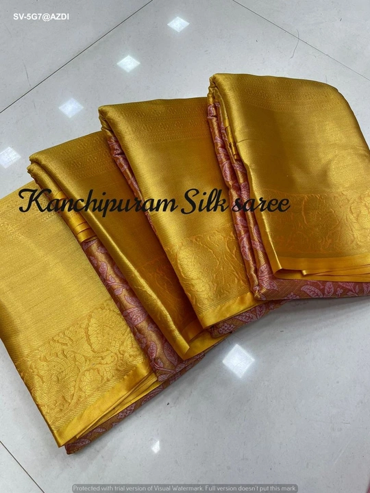 Kanjivaram silk zari weaving with peacock design  uploaded by Suyukti Creation on 8/23/2023