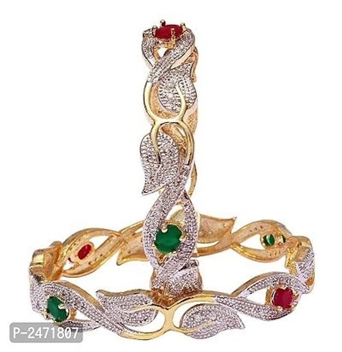 Ad gold plated with colourful diamond bangles of al sige uploaded by business on 7/17/2020