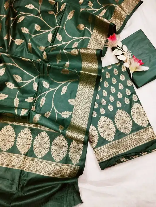 BANARASI COTTON 3 PIECE SUIT  uploaded by business on 8/23/2023