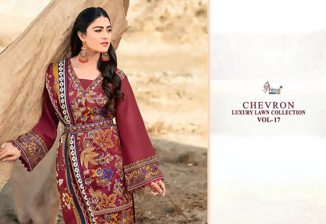 Post image *CHEVRON LUXURY LAWN COLLECTION VOL-17*

TOP PURE LAWN COTTON WITH HEAVY SELF EMBROIDERY &amp; PATCH WORK

BOTTOM SEMILAWN 

DUPPTA SILVER / COTTON

DESIGNS 8

RATE 850 SIFFON

    950  COTTON
Whatsapp online shopping
8556920391
6239323684