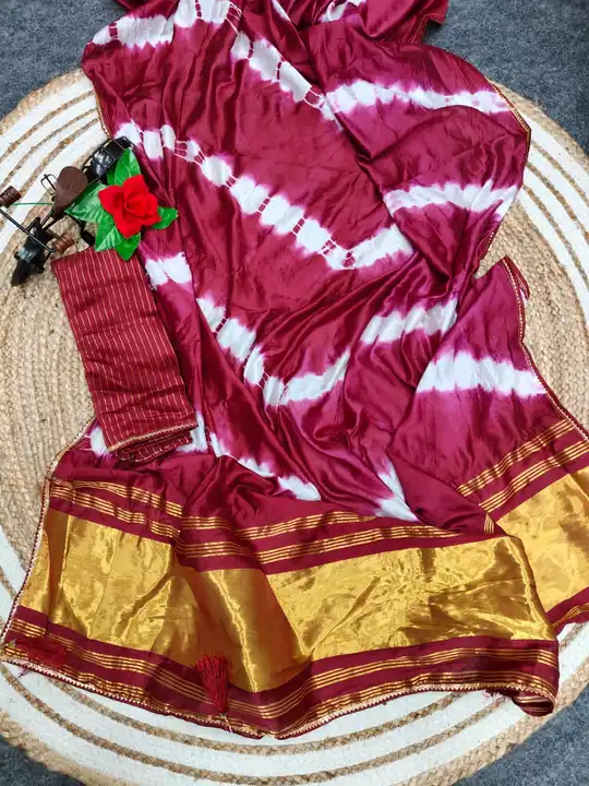 Lagdi patta silk saree  uploaded by The Lord Krishna Fab on 8/24/2023