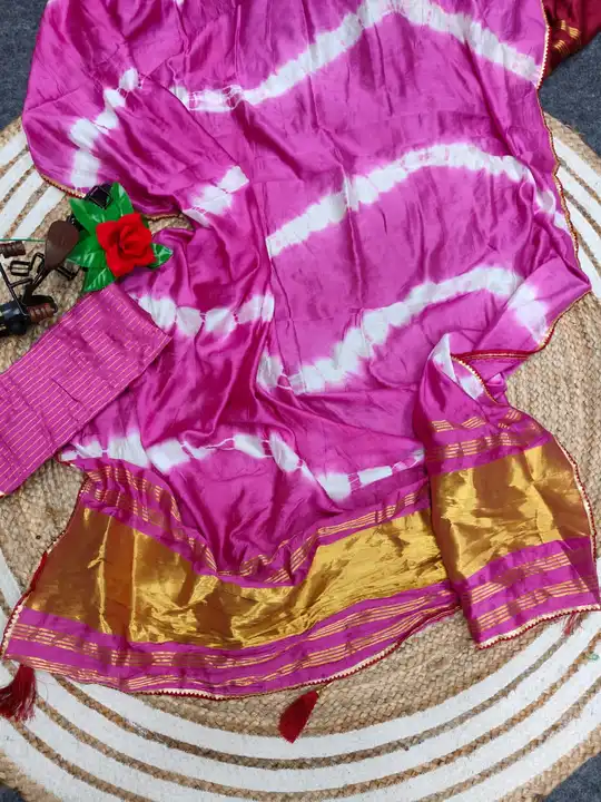 Lagdi patta silk saree  uploaded by The Lord Krishna Fab on 8/24/2023
