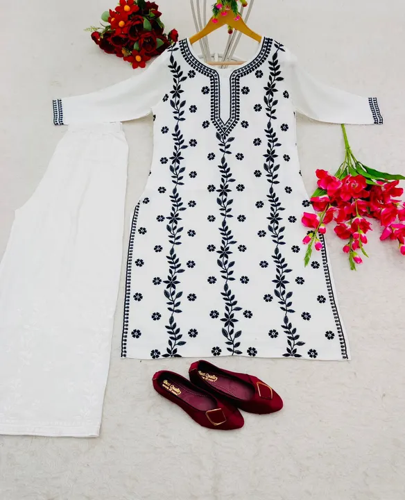 Super best new design febric kurti pent uploaded by Naved Garments on 8/24/2023