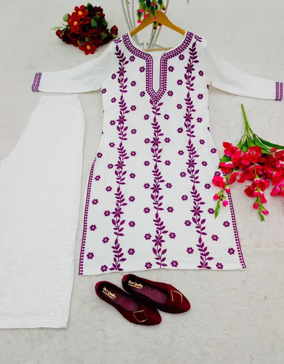 Super best new design febric kurti pent uploaded by Naved Garments on 8/24/2023