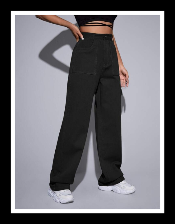 Black flap pocket jeans  uploaded by Shoppingfactory on 8/24/2023