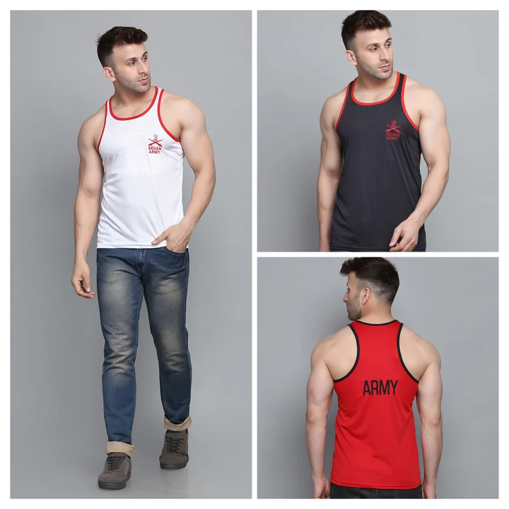 Embroidery army vest (white,red, black) uploaded by business on 8/24/2023
