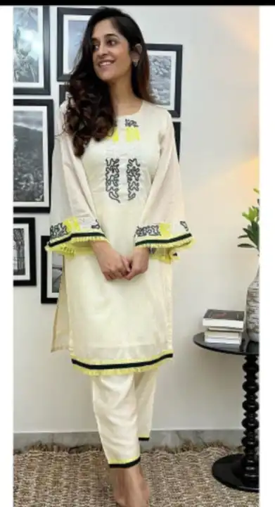 Embroidery designer Kurti with pant  uploaded by s creation on 8/24/2023