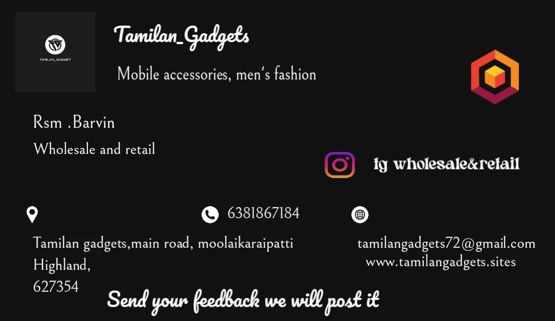 Visiting card store images of _tamilangaddgets_