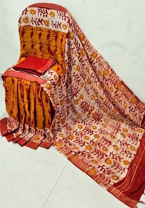 Cotton Linen saree  uploaded by business on 8/24/2023