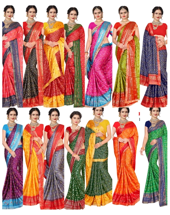 Fancy moss silk Foil print patola dzn saree  uploaded by business on 8/24/2023