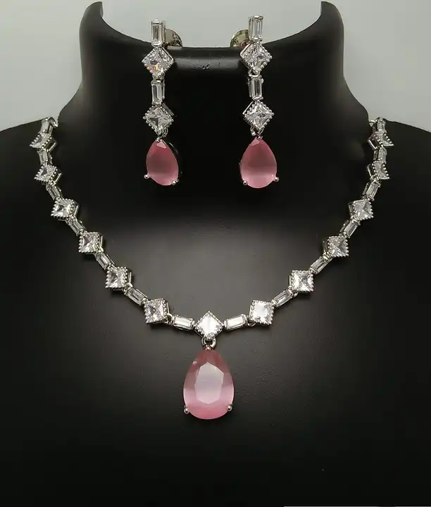 American dimond necklace set  uploaded by business on 8/24/2023