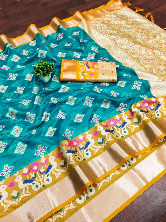 Soft organza silk with gold zari uploaded by Suyukti Creation on 8/24/2023