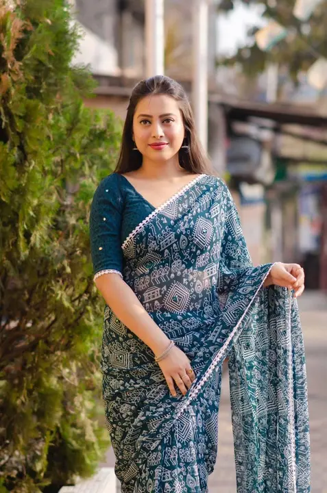 Georgette saree  uploaded by RV FASHION on 8/24/2023
