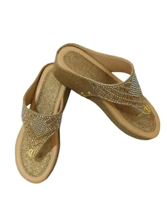 Gold wedges woman sandal  uploaded by business on 8/24/2023