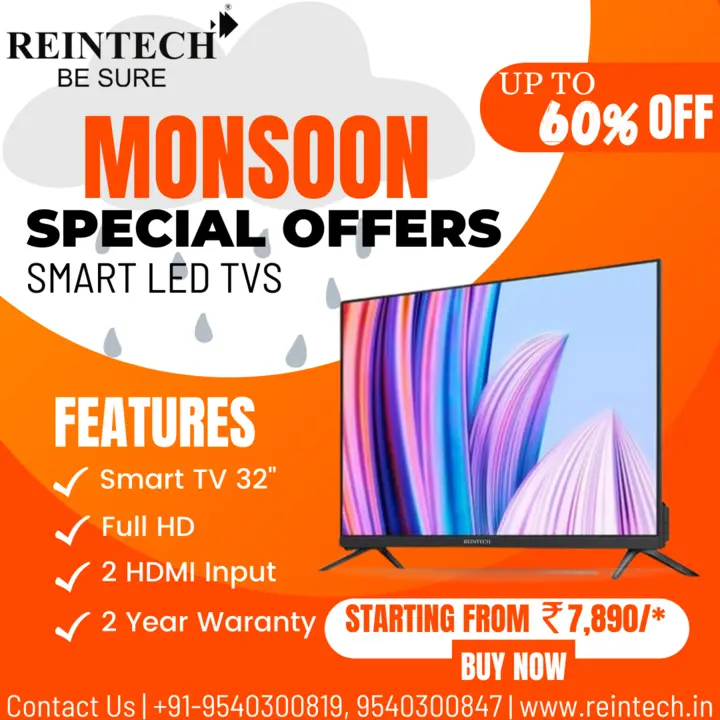 Reintech 32 Inch smart FL LED tv  uploaded by Reintech Electronics Pvt Ltd. on 8/24/2023