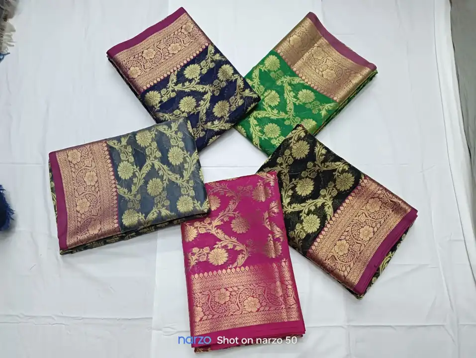 Manufacturing sarees Banarasi cotton jall soft Faincy silk sarees Raning Blause wholesalers  uploaded by business on 8/24/2023