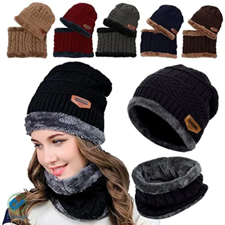 Woolen cap  winter cap for women baine cap scarf Sardi ki topi nack  uploaded by Ns fashion knitwear on 8/24/2023