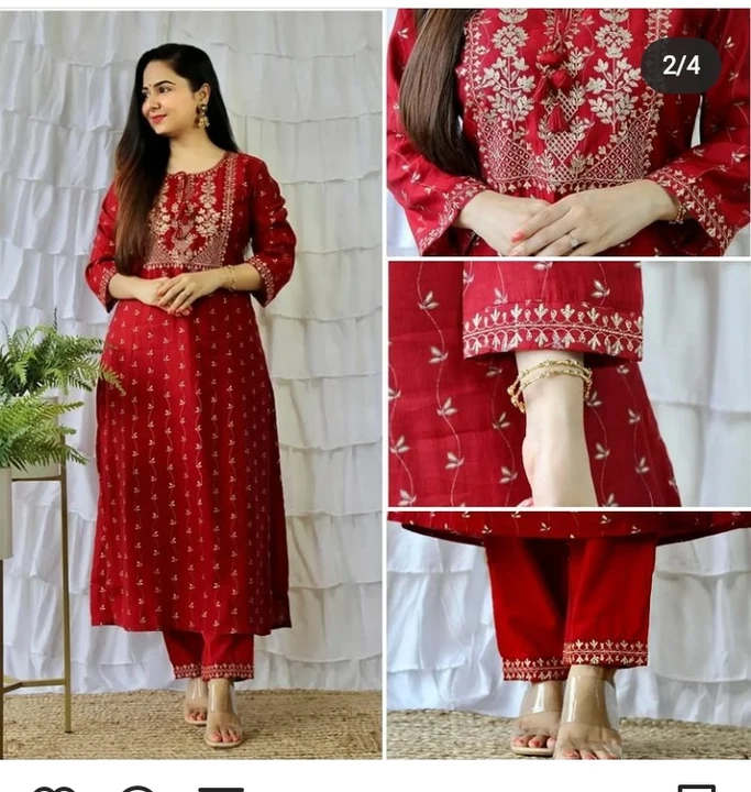 Red kurta sets uploaded by business on 8/24/2023