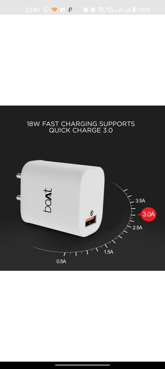 Boat 18W quick charge 3A with cable uploaded by Techno Trend on 8/24/2023