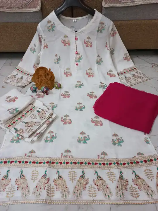 *Reyon fabric printed kurti with pant and Nazmin Dupatta* uploaded by PRASACHI on 8/25/2023