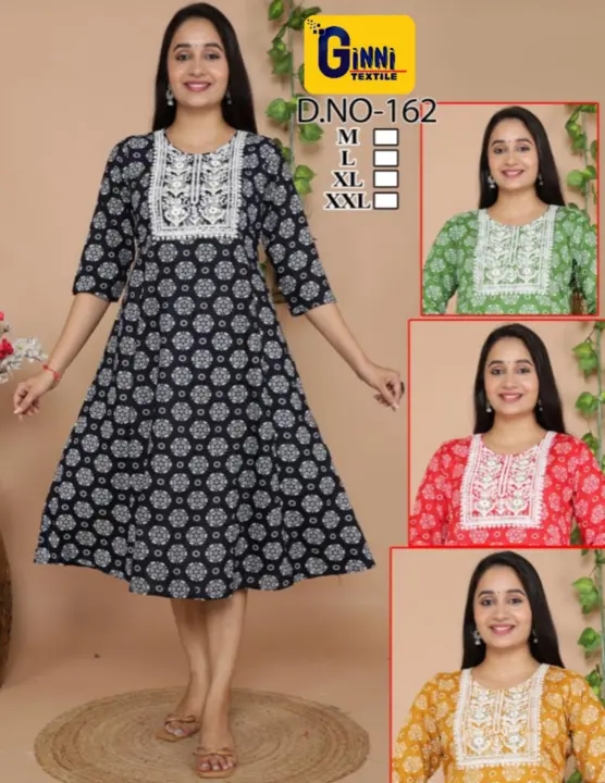 Rayon Printed Anarkali with neck work 350/-
4pc combo (M,L,XL,XXL) uploaded by GINNI TEXTILE on 8/25/2023