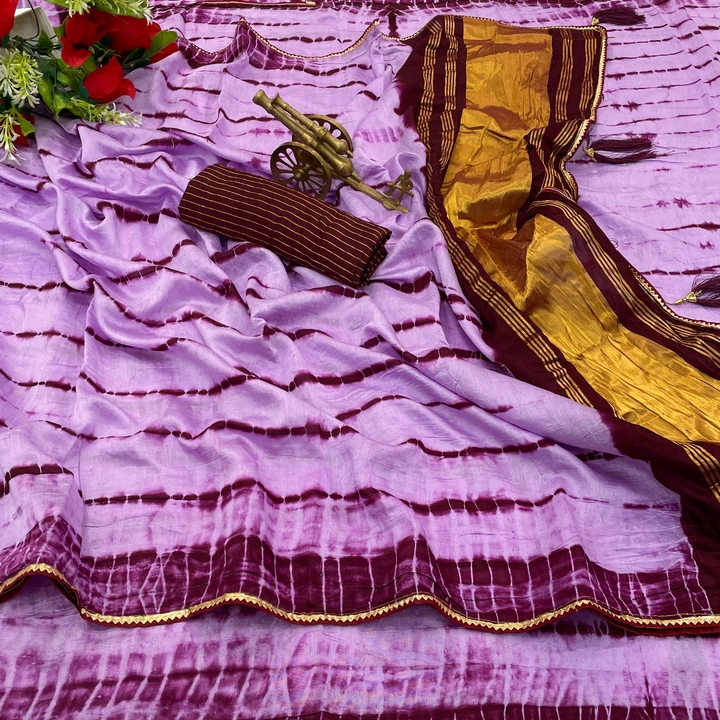 Lagdi patta silk saree  uploaded by The Lord Krishna Fab on 8/25/2023