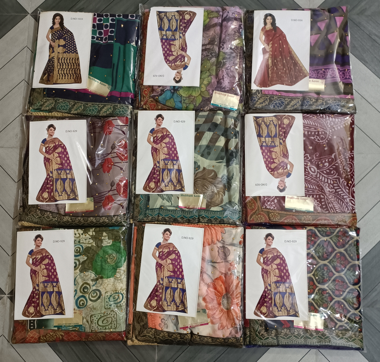 Print saree  uploaded by Jai maa durga textile and Aaradhya manufacturer  on 8/25/2023