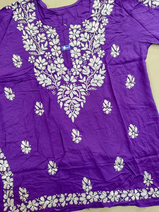 Modaal Short Kurti With Fine Handmade Embroidery  uploaded by Lucknowi_Nizami_Fashion on 8/25/2023