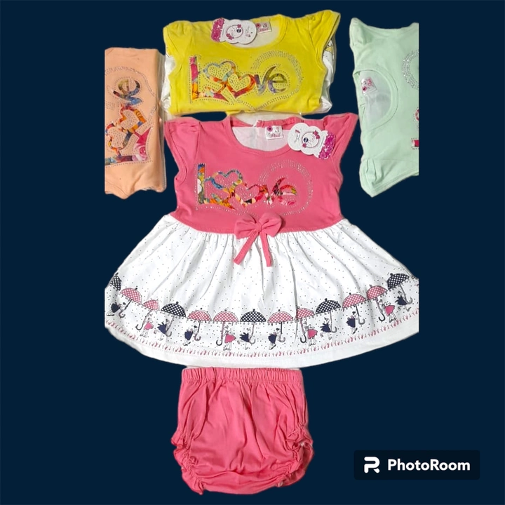 Kids cotton frock and chaddi set uploaded by business on 8/25/2023