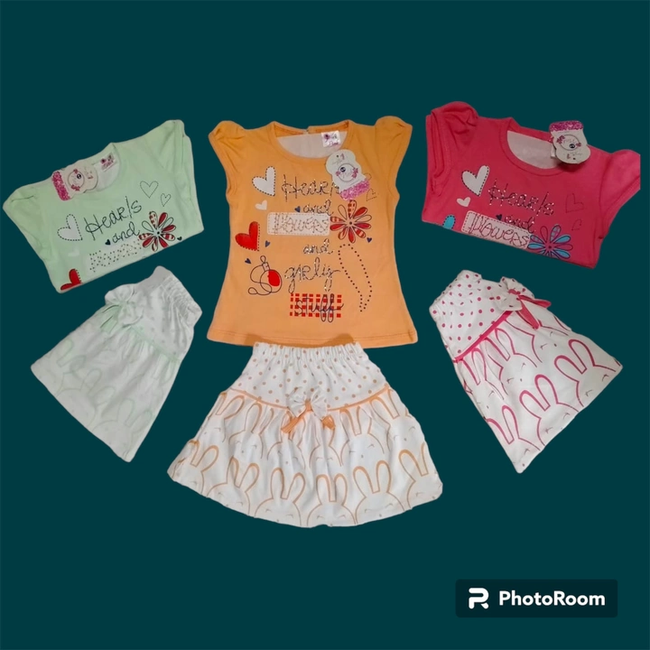 Kids cotton skirt top set uploaded by AR KOLKATA on 8/25/2023