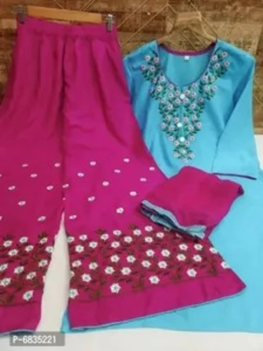Post image WOMEN KURTI, BOTTEM WEAR WITH DUPATTA

Size: 
L
XL
2XL

 Fabric:  Rayon

 Pack Of:  Single

 Type:  Kurta, Bottom and Dupatta Set

 Style:  Embroidered

 Occasion:  Casual

Within 6-8 business days However, to find out an actual date of delivery, please enter your pin code.

KURTI - RAYON, NECK EMBROIDERY WORK FULL STICHD * LENGTH - 42 * PLAZZO - RAYON, EMBROIDERY WORK FULL STICHD * DUPATTA - NAZNEEN FOUR SIDE LACE * SIZE - L-40, XL, XXL