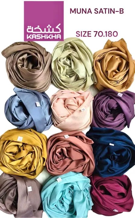 Post image Imported muna satin. 
More than 60 colour available. 
With brand tag.
