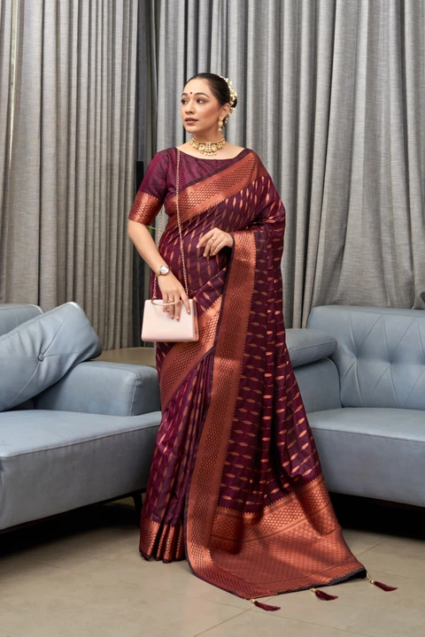 Rich pallu with allover Golden zari weaving butii design saree  uploaded by DHANANJAY CREATIONS on 8/26/2023
