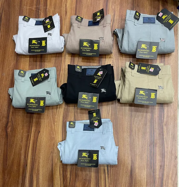 Burberry cotton pent
Fabirc - Dobby 
Size -28-28-30-32-34
Colour -7
Set -35 pcs
Rate -250 rs only
Ar uploaded by Madaan enterprises on 8/26/2023