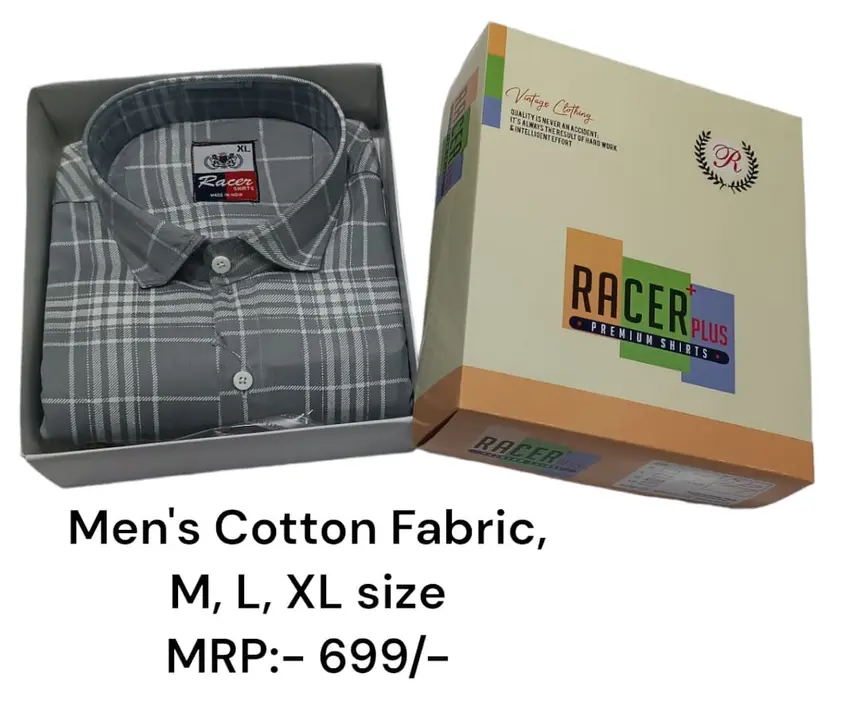 🏁🏁RACER PLUS🏁🏁(SUB BRAND OF 1KKA)
EXCLUSIVE CHECKERED BOX PACK SHIRTS FOR MEN uploaded by Kushal Jeans, Indore on 8/26/2023