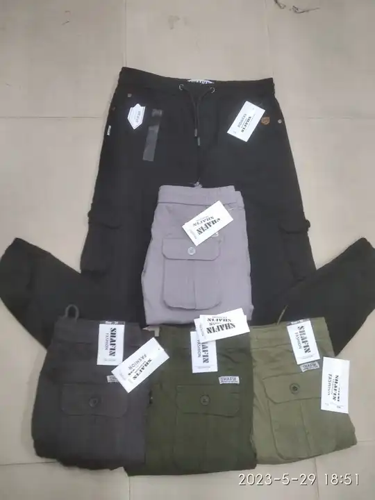 Six pocket joggers cargo stretch uploaded by business on 8/26/2023