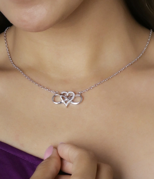 925 silver Heart and infinity design locket uploaded by business on 8/26/2023