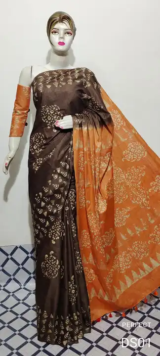 KHADI COTTON BATIK PRINT SAREE uploaded by S.N.COLLECTIONS  on 8/26/2023