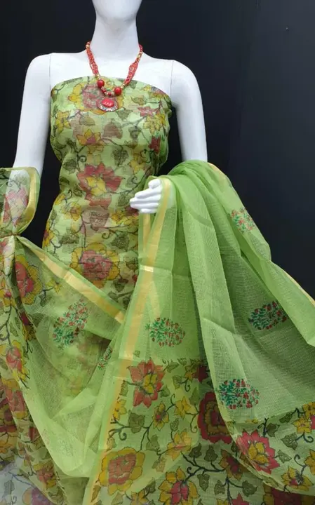 Kota doria printed top & dupatta dress material  uploaded by Kota saree & dress material  on 8/26/2023