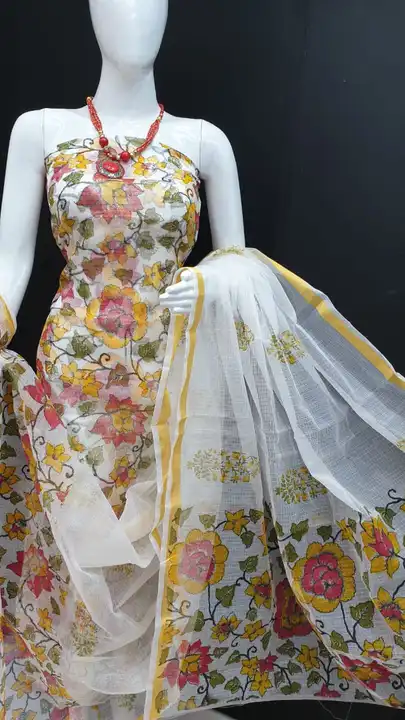 Kota doria printed top & dupatta dress material  uploaded by business on 8/26/2023