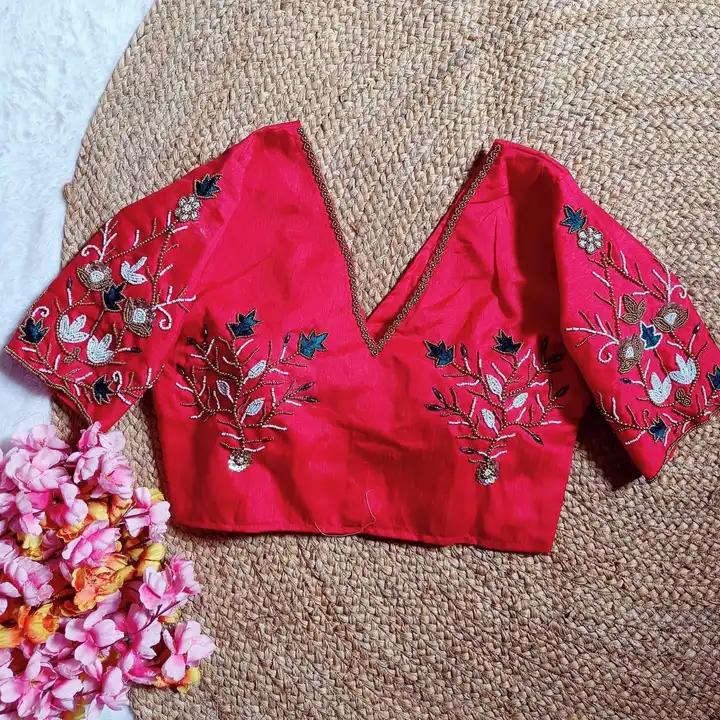 Mono Banglory Fabric Heavy Handwork designer Blouse  uploaded by L. D. BOUTIQUE on 8/27/2023