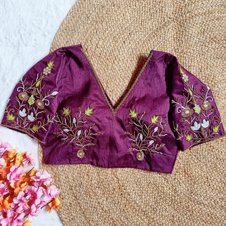 Mono Banglory Fabric Heavy Handwork designer Blouse  uploaded by L. D. BOUTIQUE on 8/27/2023