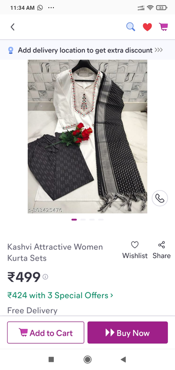 Kurti 3 pic set uploaded by business on 8/27/2023