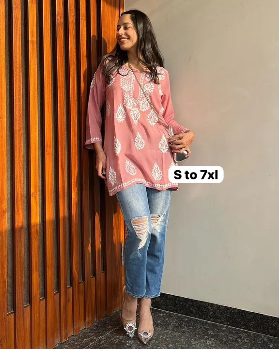 3XL TO 7XL💃 Embroidery Short Kurtas  uploaded by business on 8/27/2023