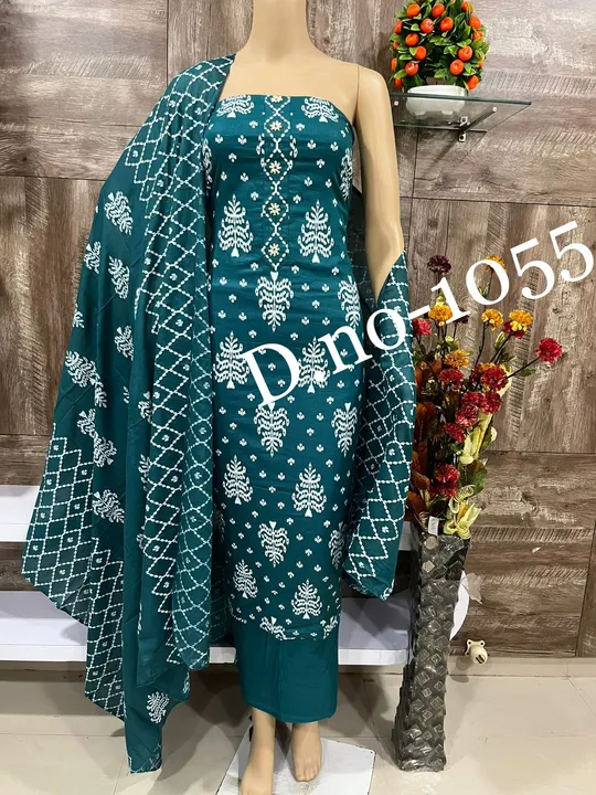 Bandhani Print Cotton Suit and Dress Material  uploaded by Zuberiya Global on 8/27/2023