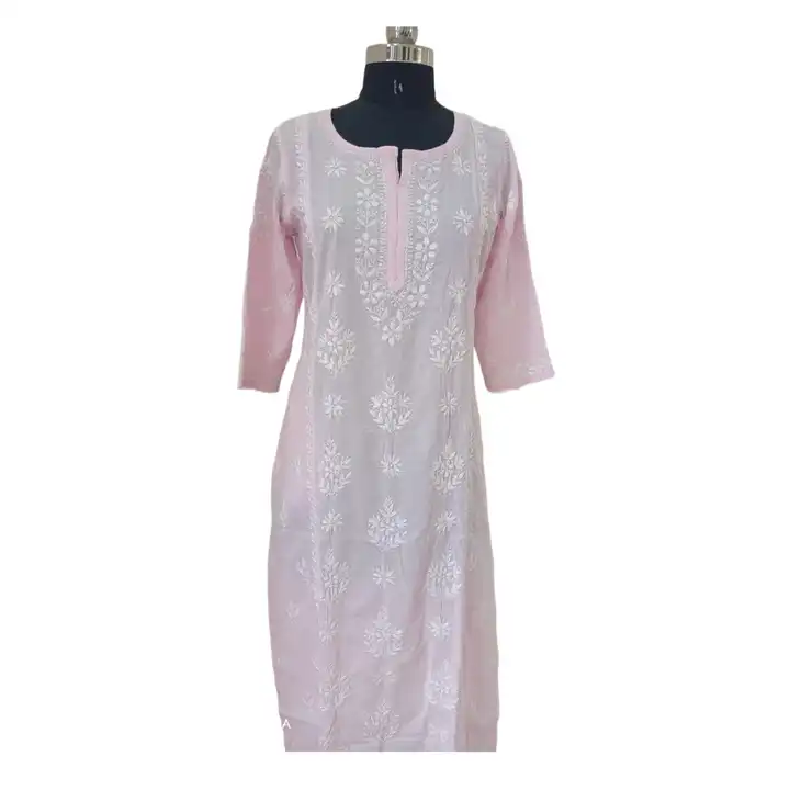 Lucknow chikankari Pink kurti uploaded by Chikansazi on 8/28/2023