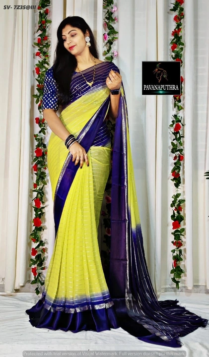 Soft pure Georgette saree with classic  uploaded by Suyukti Creation on 8/28/2023