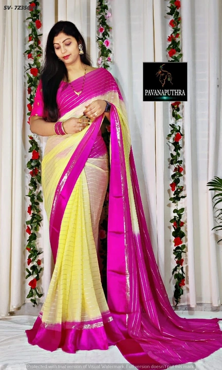Soft pure Georgette saree with classic  uploaded by business on 8/28/2023
